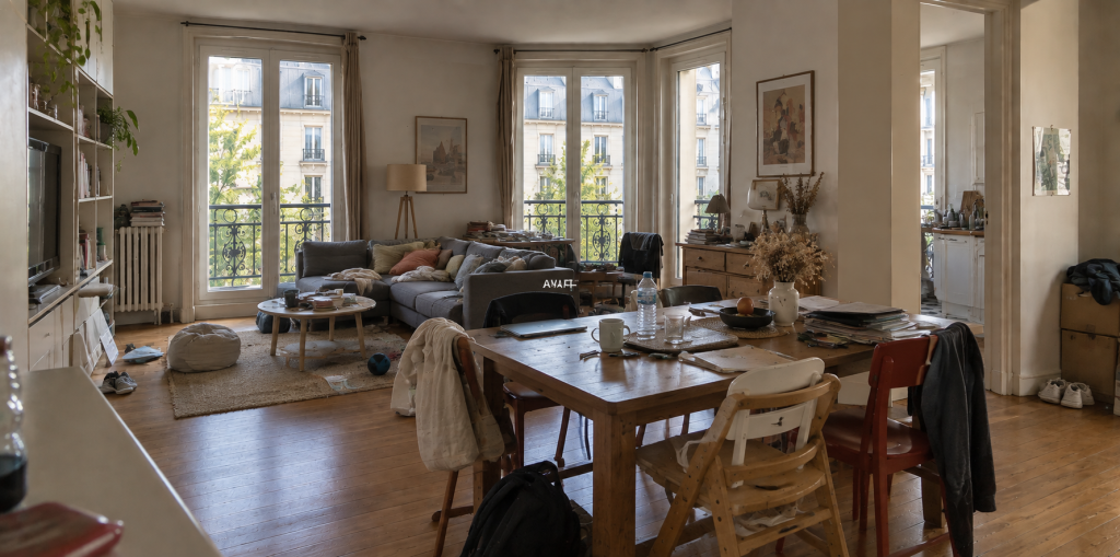 salon en désordre